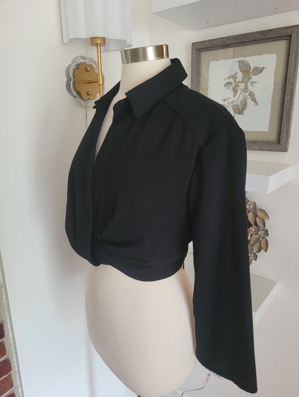 Zara Black Women's Knot-Front Blouse - Picture 5 of 11